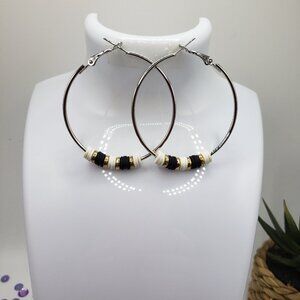 Hand Made Earrings Large Hoopes